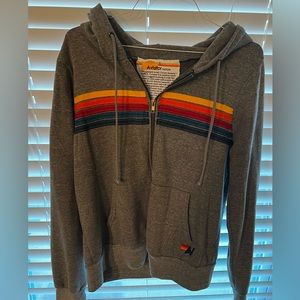 5 STRIPE HOODIE - HEATHER GREY
